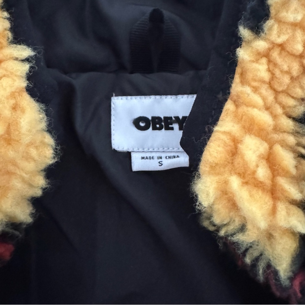 New OBEY Moroccan Rug Pattern Fleece Full Zip Jacket Small - Picture 7 of 10